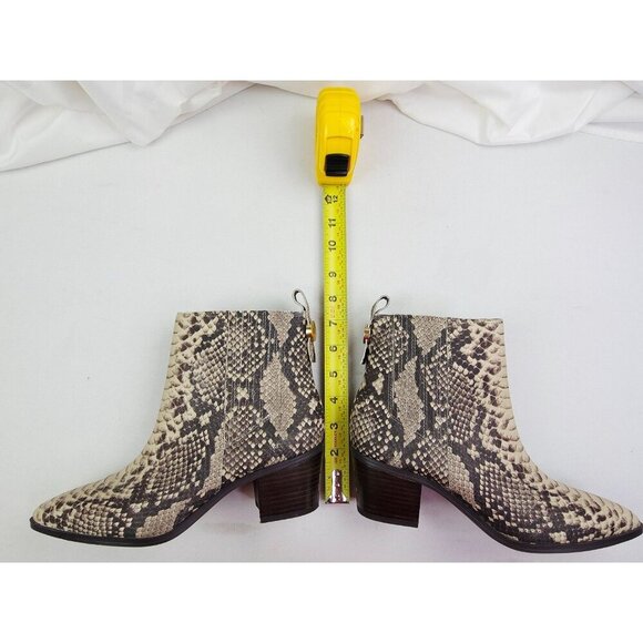 Franco Sarto Size 7M Womens Snake Print Side Zip Shay Logo Tag Ankle Boots - Picture 3 of 14